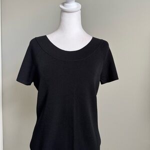 Talbots Classic Black Short Sleeve Top